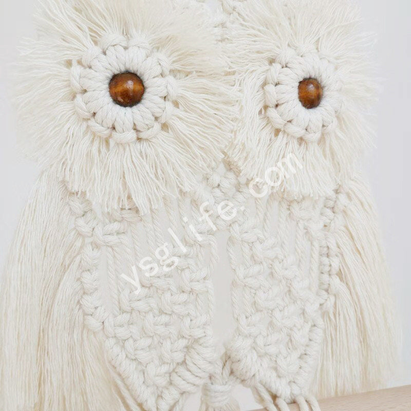 Hand Woven Rope Owl Wall Tapestry