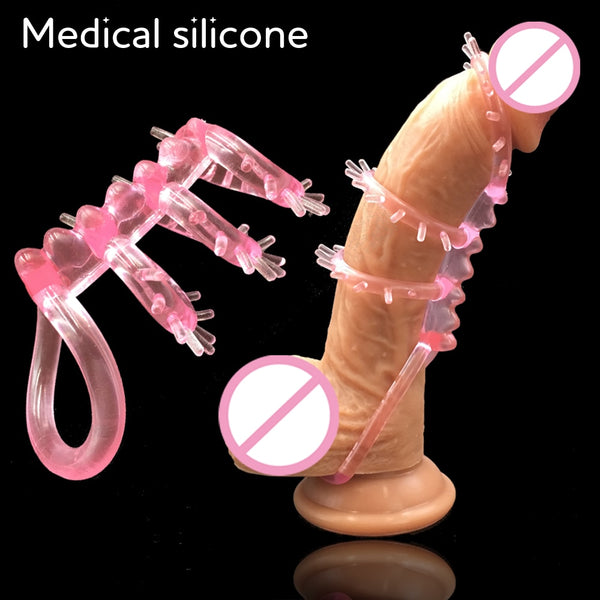 Erotic Penis Ring Time Delay Premature Ejaculation Lock Cock Rings