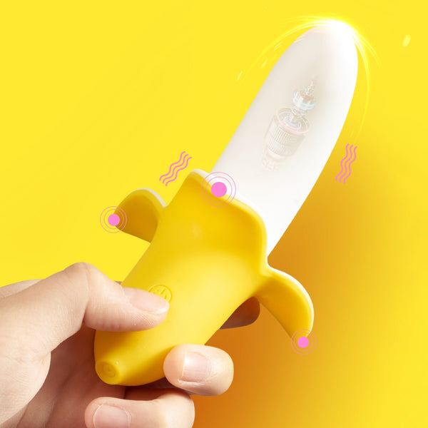 Banana-shaped Clitoral Vibrator G-spot Vaginal Stimulator Soft Silicone Dildo Female Masturbator Cute Adult Sex Toy for Woman