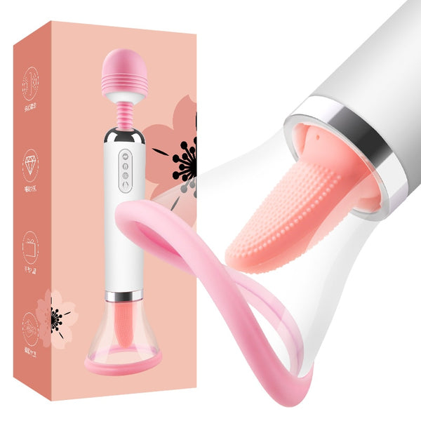 Vibrator Sex Toys for Woman Tongue Licking Sucking Vibrator Clitoris Stimulator Magic Wand Massager Female Women Masturbation