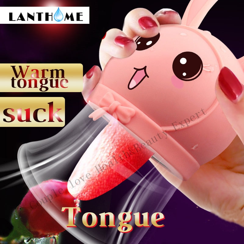 12Speed Tongue Licking Sucking Vibrator Rabbit Shape Breast Clitoris Stimulation Women Masturbator Female Nipple Sucker Massager